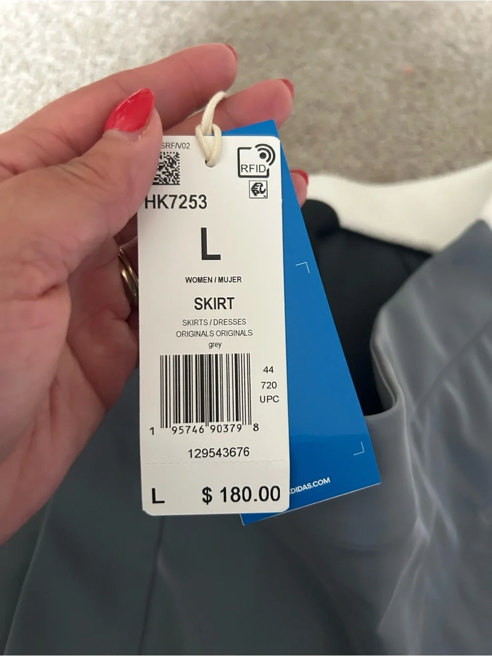 Adidas Blue Version high shine skirt L NWT